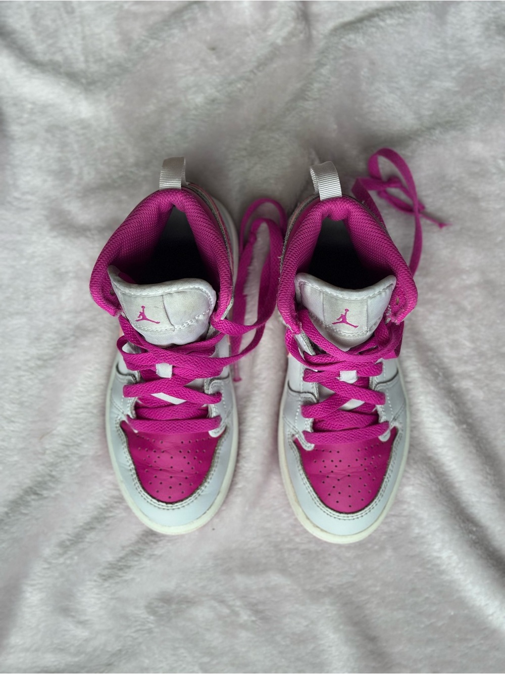 Nike Kids' Hot Pink and White High-Top Sneakers
